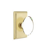 Emtek Passage Interior Mortise Set w/ Rectangular Rosette & Hampton Glass Knob (RH)