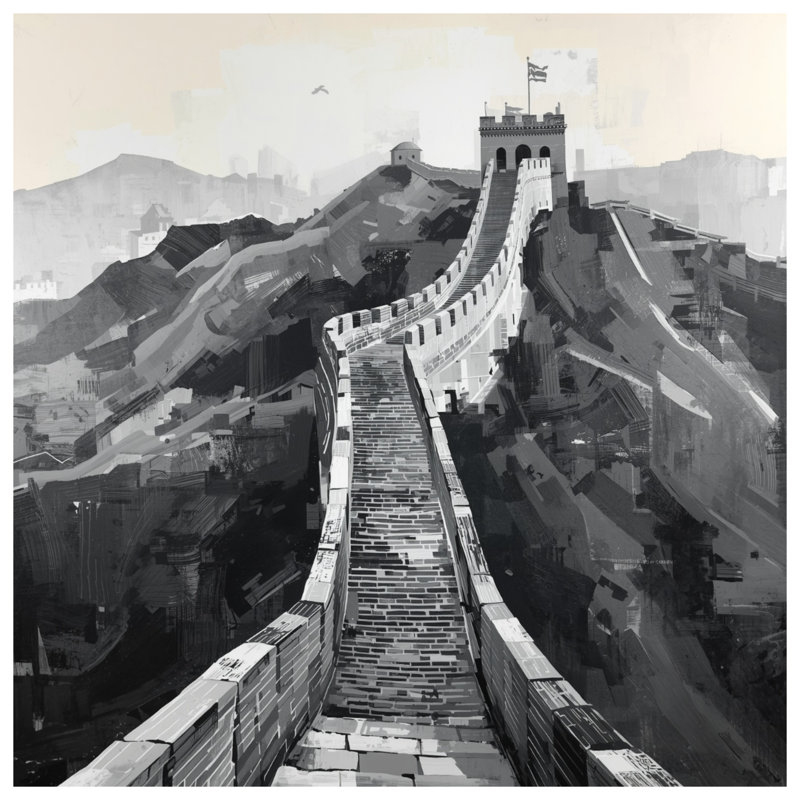 Rideaux de douche Great Wall of China, L 70 po x H 72 po