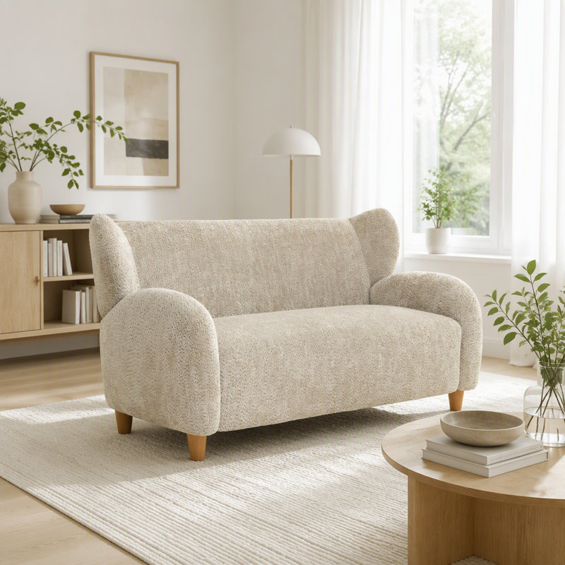 Causeuse en tissu 58 po, Chameau