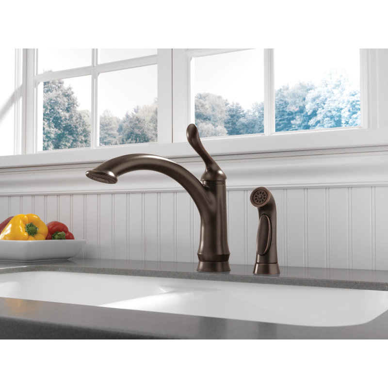 Linden Pull Out Sprayer Kitchen Sink Faucet, Single Handle Kitchen Faucet, Venetian Bronze