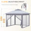 Aaf Pop Up Gazebo Height Adjustable Canopy Tent w/ Carrying Bag-1883428152-1883428155