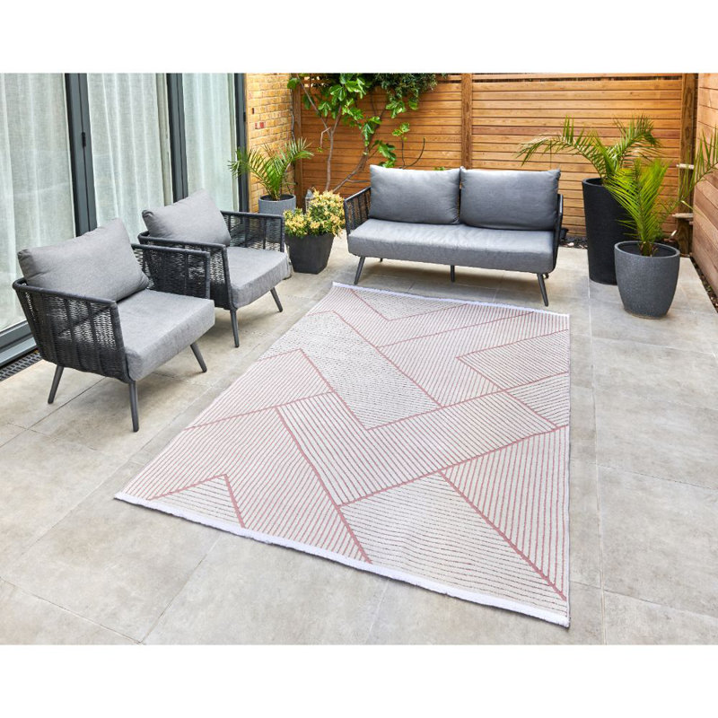 Lilia Rectangle Geometric Indoor / Outdoor Area Rug, Rectangle 160 x 220cm