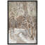 «Brown Rustic Forest Winter Landscape Country Farmhouse Antique», reproduction d'art sur toile encadrée