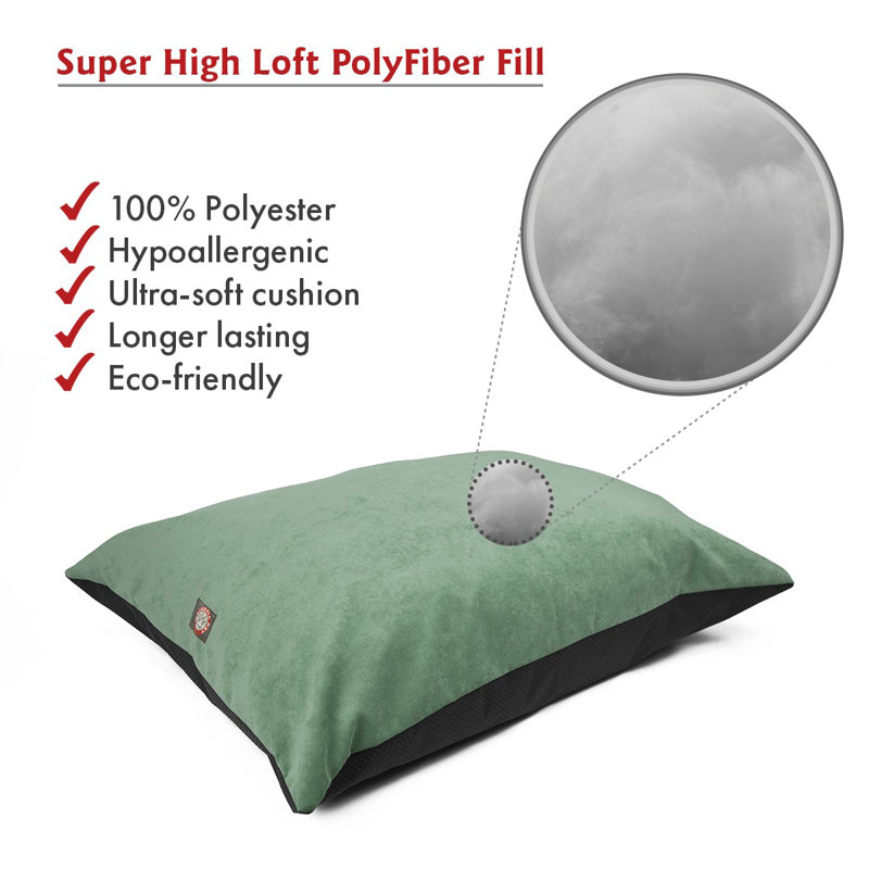 Coussin pour chien Villa Majestic, Moyen (l 35 po x P 28 po x H 4 po), Bleu sarcelle / vert