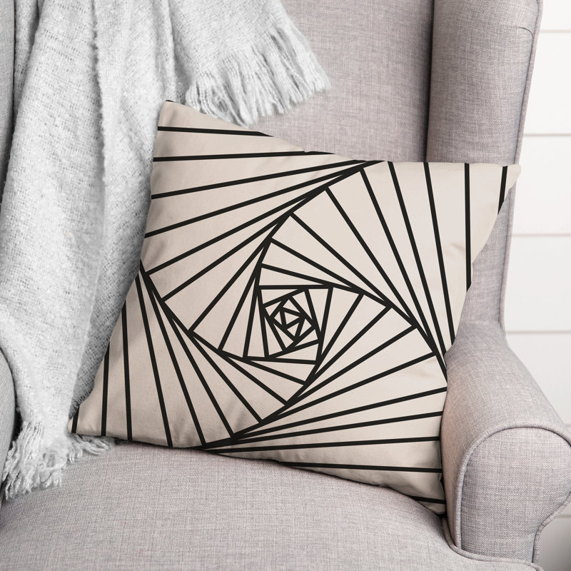  Spiral Lines Square Pillow Cover & Insert