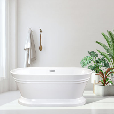 Solace 59.1'' x 29.5'' Soaking Acrylic Bathtub