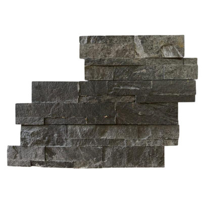 Charcoal Stacked Stone Panel