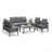 73" All-Weather Aluminum Patio Sofa, 3 Seat Outdoor Couch With Thick Cushions-459970521-459970519