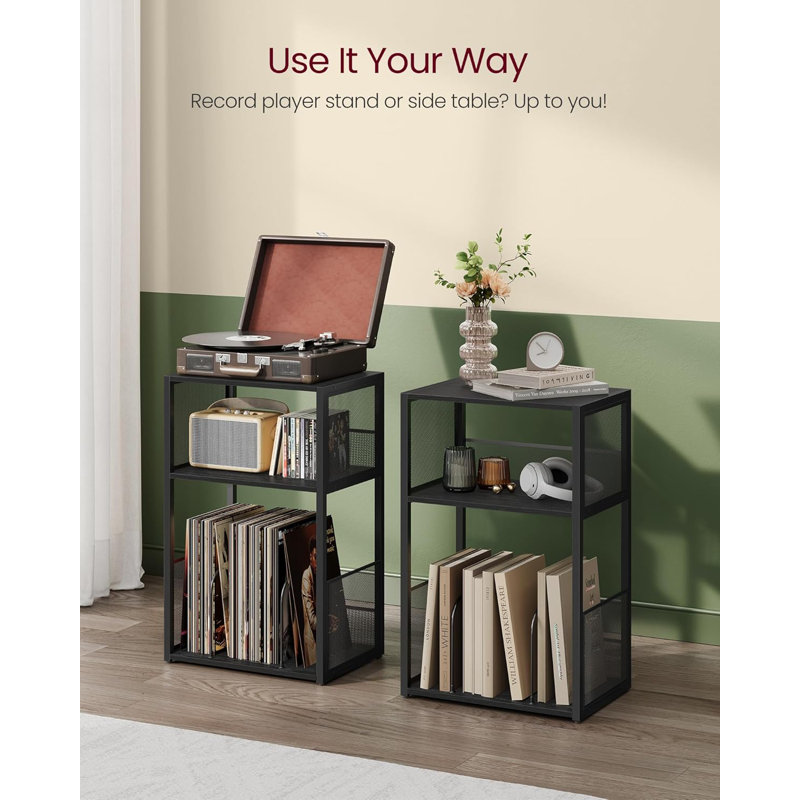 Record Player Stand, 3-Tier Side Table