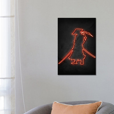 Samurai Neon by Durro Art - Wrapped Canvas Painting