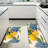 Hydrangea Lemon Bee Print Kitchen Mats for Kitchen & Garden Decor,Yellow Blue 2 Pcs