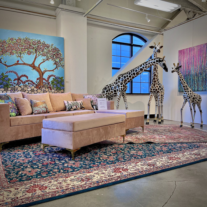 Giraffe Bronze Garden Statue, Brown/Patina