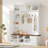 3-in-1 Hall Tree With 6 Hooks, Bench, Left Cabinet With Adjustable Shelves And Open Compartments-1432791718