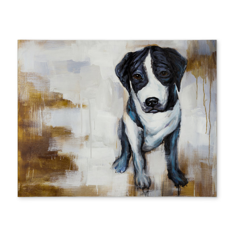 Sitting Dog White Polyester Placemat | Contemporary Decor