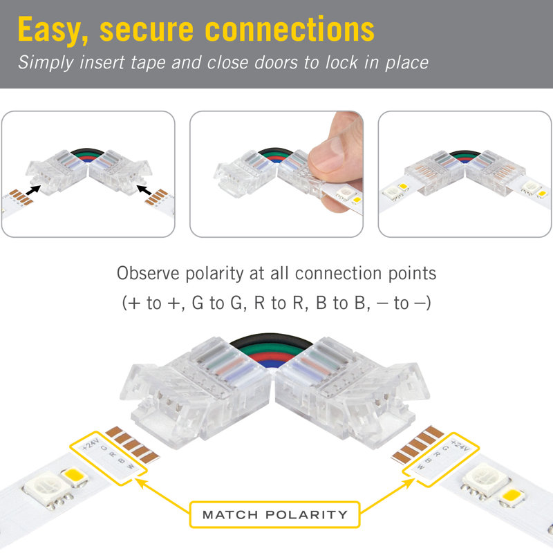 4pk - 5-pin RGBW Corner Connector