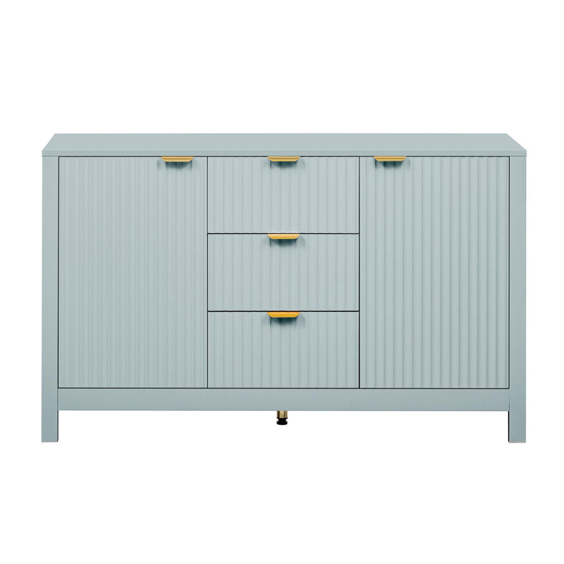 Buffet en bois Wave Design, Cyan