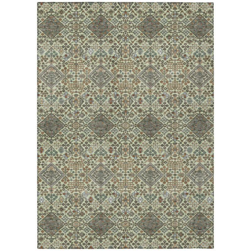 Machine Washable Indoor/Outdoor Chantille ACN2478 Global Rug, Celery, 9' x 12'