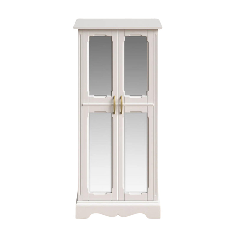 Armoire pour bijoux avec miroir Brendaliz, Blanc
