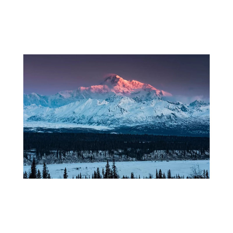 «Denali Glow» par Stefan Hefele - reproduction de photo, H 12 po x l 18 po x 1,5 po, Toile tendue