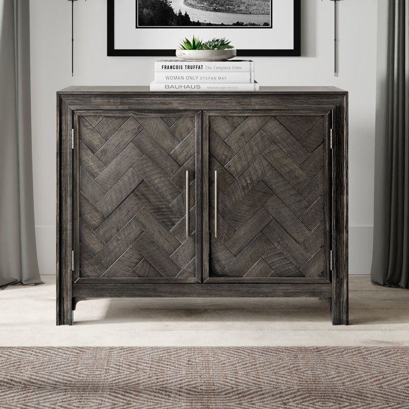 Itsham Accent Cabinet, Platinum Gray, Chrome