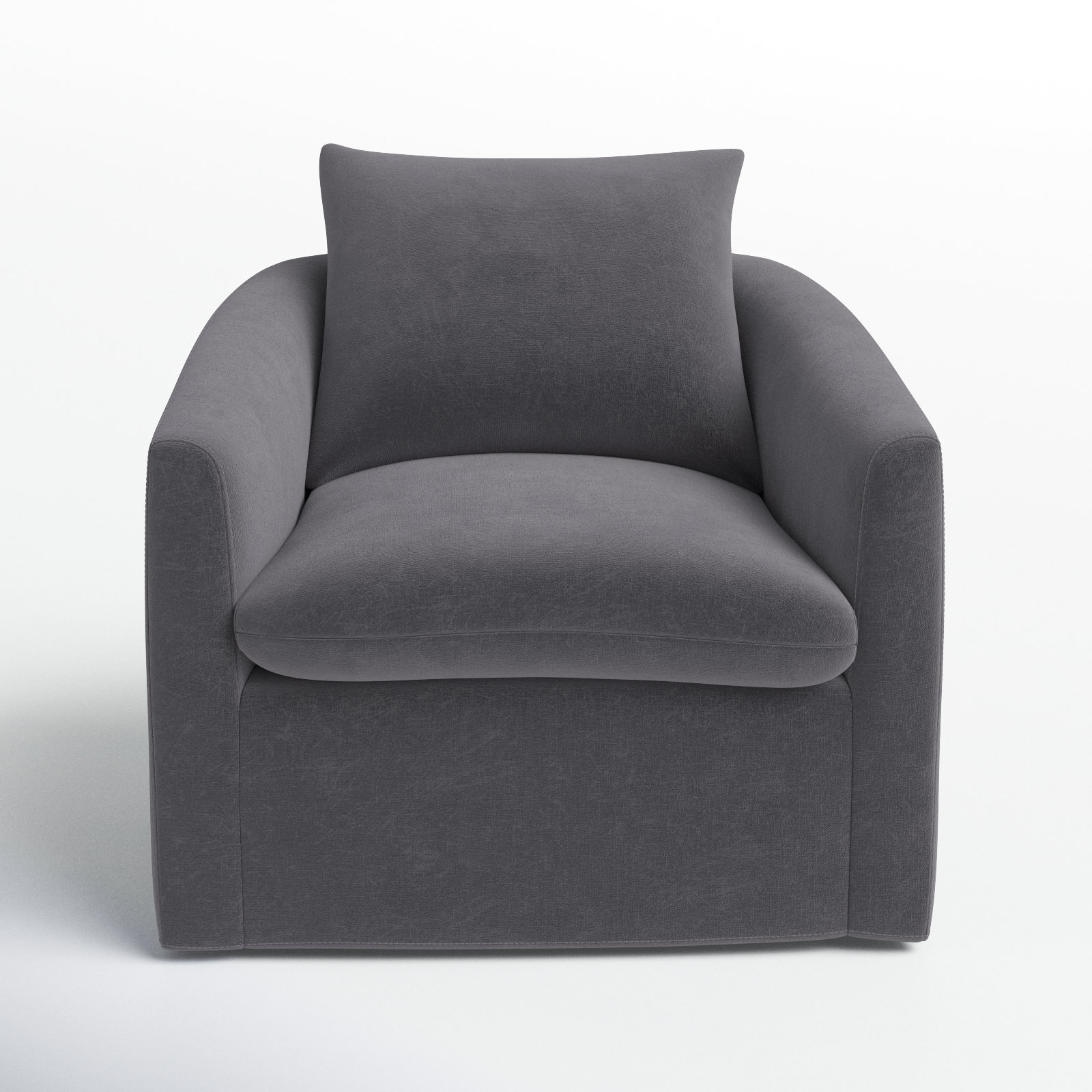 Menta Linen Swivel Barrel Chair, Capricorn Charcoal Canvas