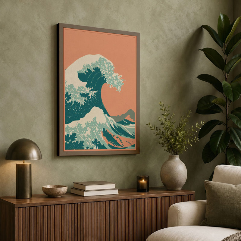 Wave at Dawn Coastal - Wrapped Canvas, 36x24 - 91.4 x 61.0 cm, White Border