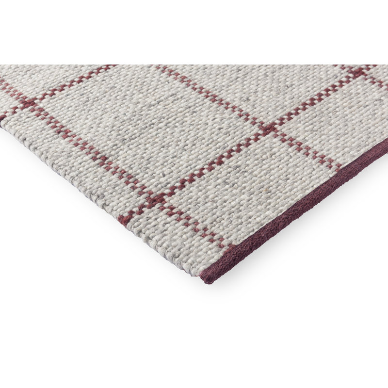 Craft Matter Check cendre / rouge pierre 049100 200X280, Rectangle 6 pi 6 po x 9 pi 2 po
