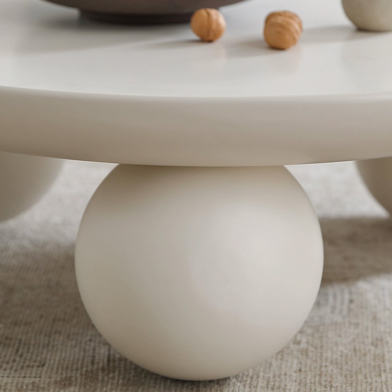 Table basse ronde avec pieds en chêne