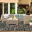 5' X 8' Colour Block Beige And Teal Checkered Stain Resistant Area Rug