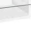 Table de bout rectangulaire avec 1 tablette, finition blanche, tablette en verre pour organiser la décoration dans une table d'appoint Modern Homes, espaces de vie primaires très brillants