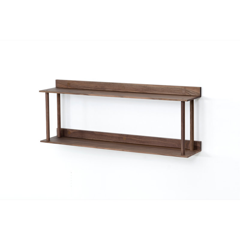 Bostic 100cm W Solid Wood Shelving Unit, Walnut