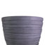Concrete Effect Round Planter, Frostproof Outdoor Plant Pot with Row Pattern, Round Garden Planter with Drainage Holes-39265883-39265886