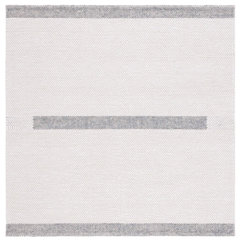 Dencie Flat Weave Wool Rug, Square 6'