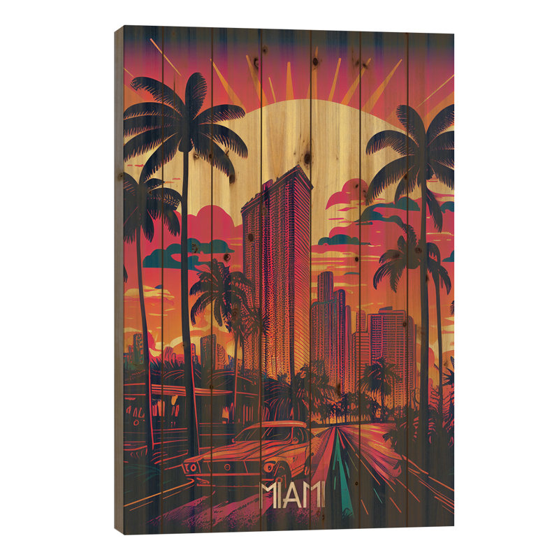 " Miami City " by Durro Art, 40" H x 26" W x 1.5" D