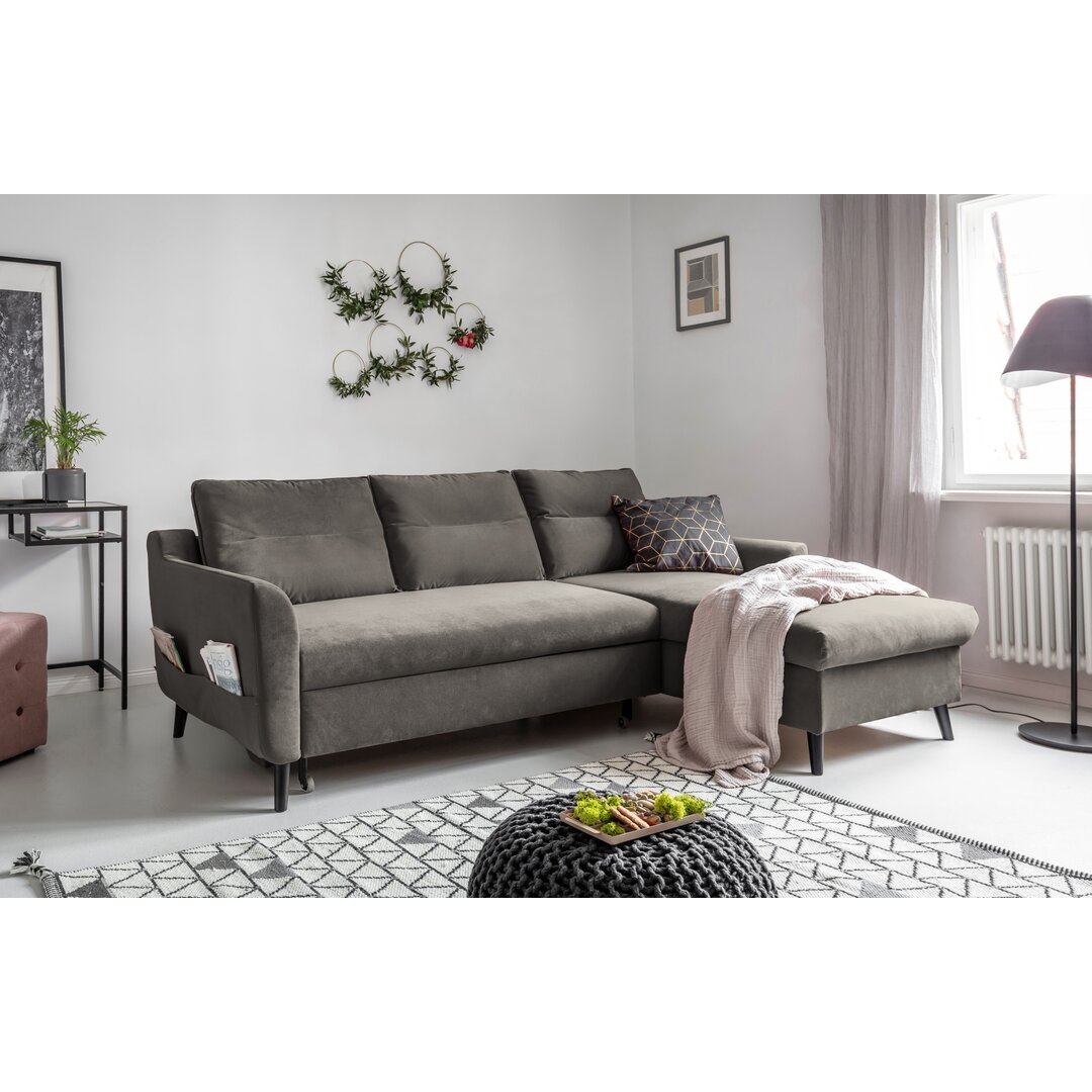 Ecksofa Stylish Stan aus Samt mit Bettfunktion