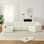 Canapé modulaire en forme de L de 151,6 po à assise profonde et canapé modulaire en chenille de 11,6 po avec 11 coussins inclinables incurvés au sol sans assemblage requis Beige