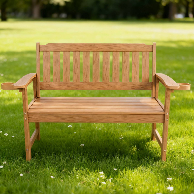 Banc minimaliste en bois de teck avec acier inoxydable 304