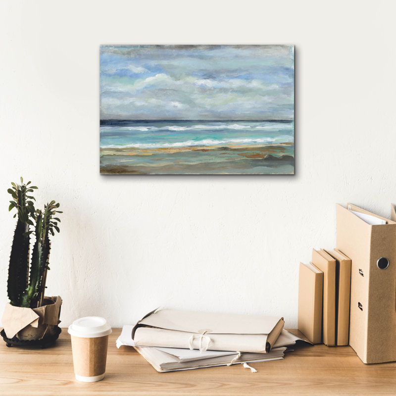 "Highland Dunes" Seashore "par Silvia Vassileva, art mural sur toile, H 12 po x l 18 po