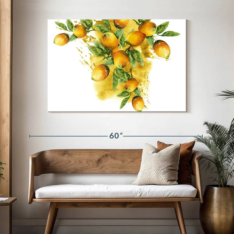 Yarlin aquarelle citrons dorés, H 32 po x l 48 po
