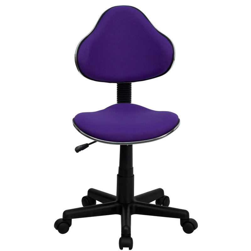  Chaise de bureau ergonomique et pivotante en tissu avec dossier et siège rembourrés, Violet