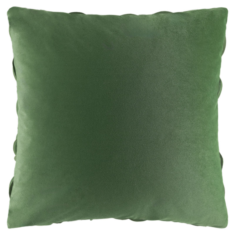 Housse de coussin brodée, H 18 po x l 18 po, Vert foncé - velours