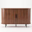 Buffet 47,2 "en noyer cannelé avec portes coulissantes et rangement ouvert