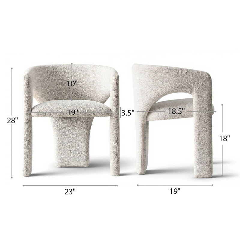 Upholstered Dining Chair with Curved Frame