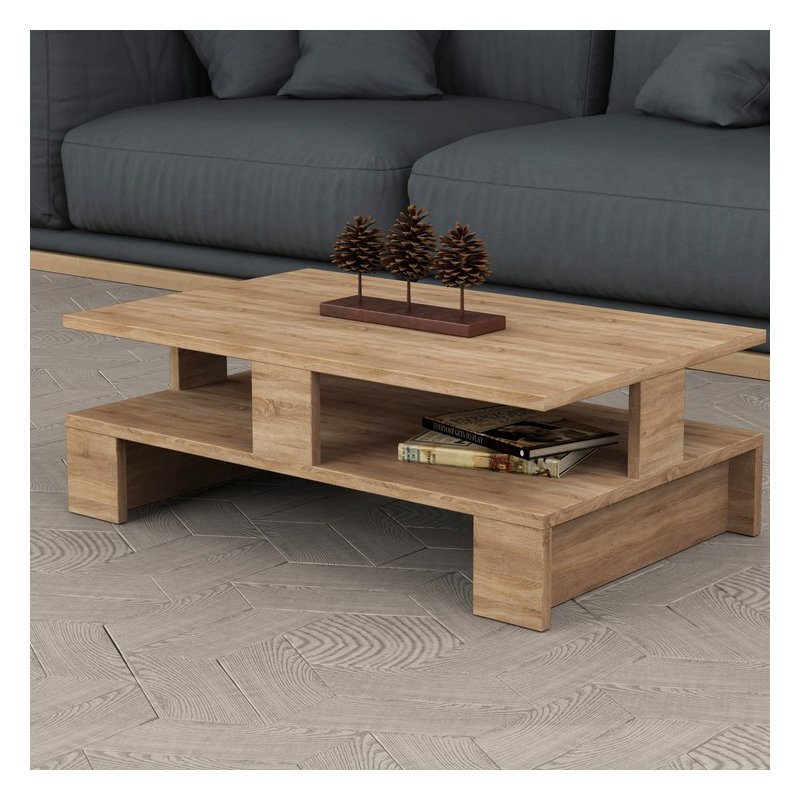 Airdrie Sled Coffee Table with Storage, Oak