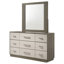 Commode 9 tiroirs avec miroir en chêne gris Rolston