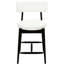 De 2 tabourets de comptoir modernes de style Mid-Century avec siège bouclé noir et confortable, bois d'hévéa, dossier ouvert incurvé, pour plusieurs espaces de vie en mousse haute densité, bouclé, fabrication en bois,-76548569