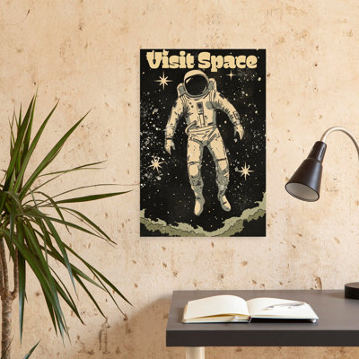 Vintage Visit Space Retro Surreal Vintage Landscape Nature Wall Art