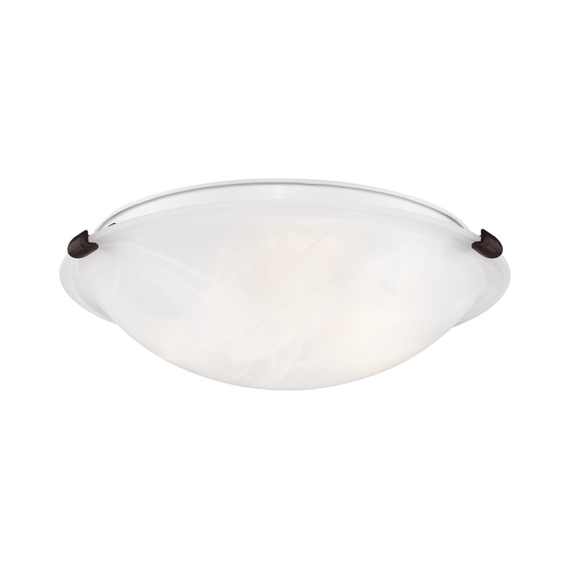 Plafonnier encastré Maynes, H 4,75 po x l 16,5 po x P 16,5 po, Verre d'albâtre blanc