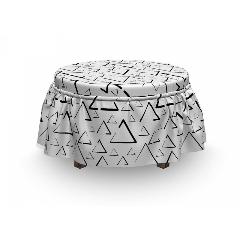 Housse pour repose-pieds triangles monochrome