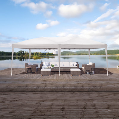 20 ft. W x 10 ft. D Steel Pop-Up Canopy with Two 10 ft. Windows and Two 10 ft. Doors